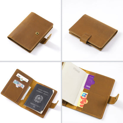 Classic cowhide wallet, card compartment, cash compartment, passport compartment