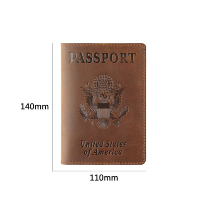 Leather passport wallet - USA