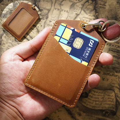 Leather case for employee ID cards and credit cards