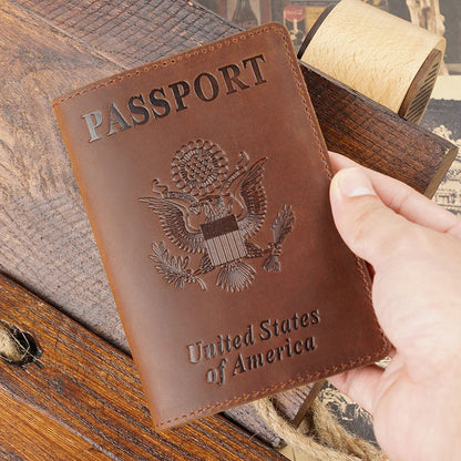 Leather passport wallet - USA