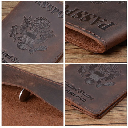 Leather passport wallet - USA