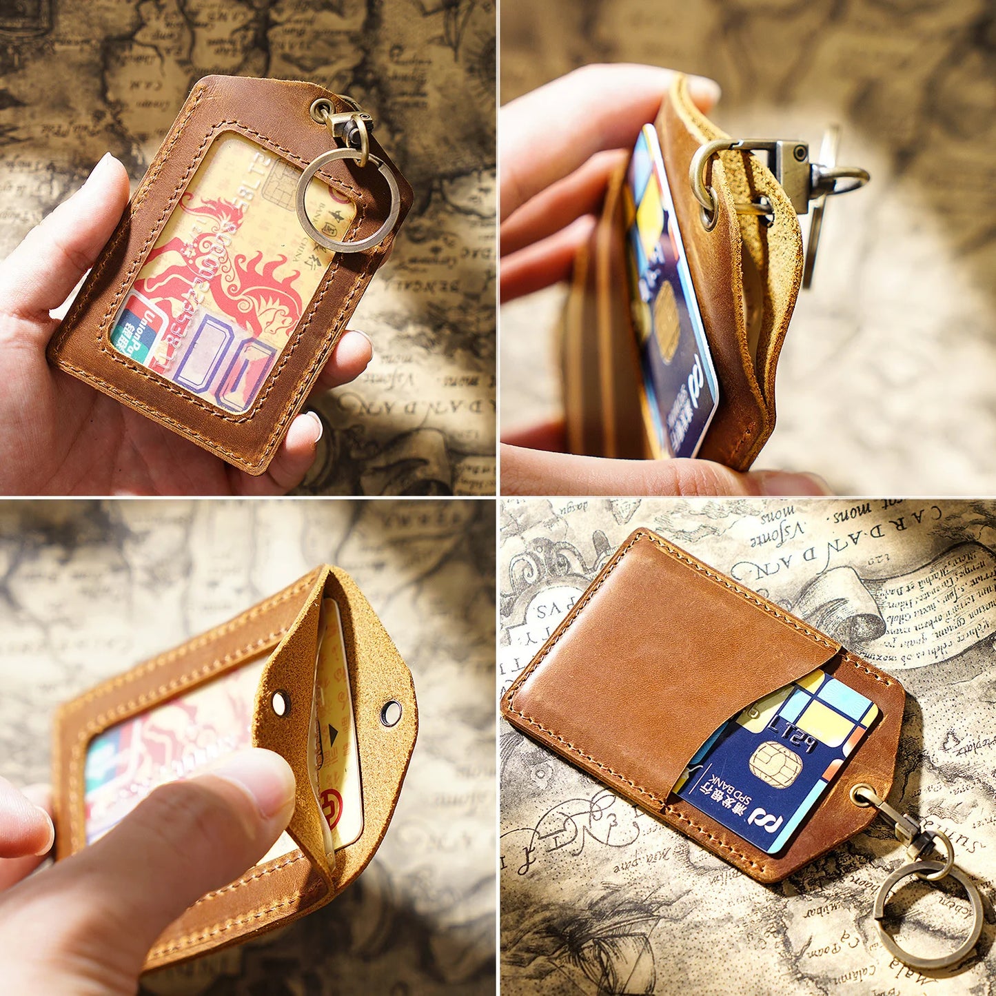 Leather case for employee ID cards and credit cards