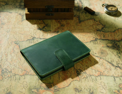 Classic cowhide wallet, card compartment, cash compartment, passport compartment