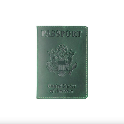 Leather passport wallet - USA