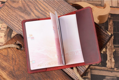 Leather passport wallet - USA